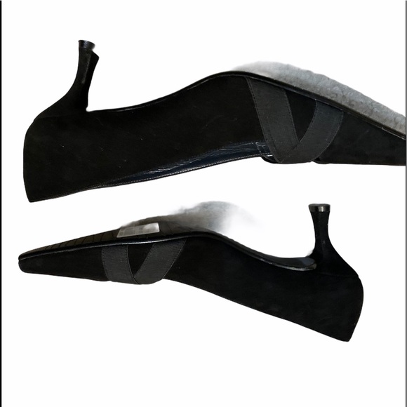 STUART WEITZMAN sz8 pointed square toe blk suede - Picture 4 of 5